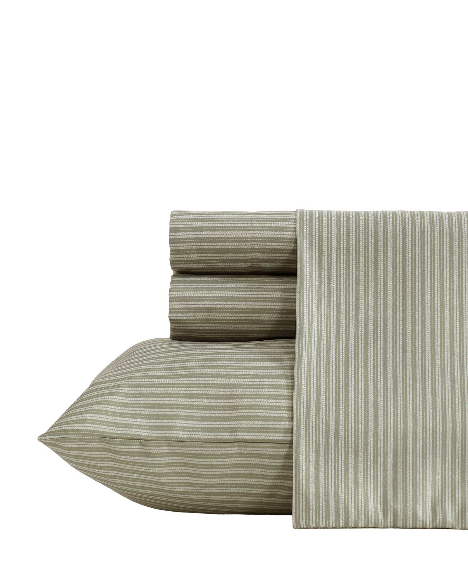 Kenneth Cole Reaction Home & Bedding Twill Stripe Texture set lenzuola queen verde