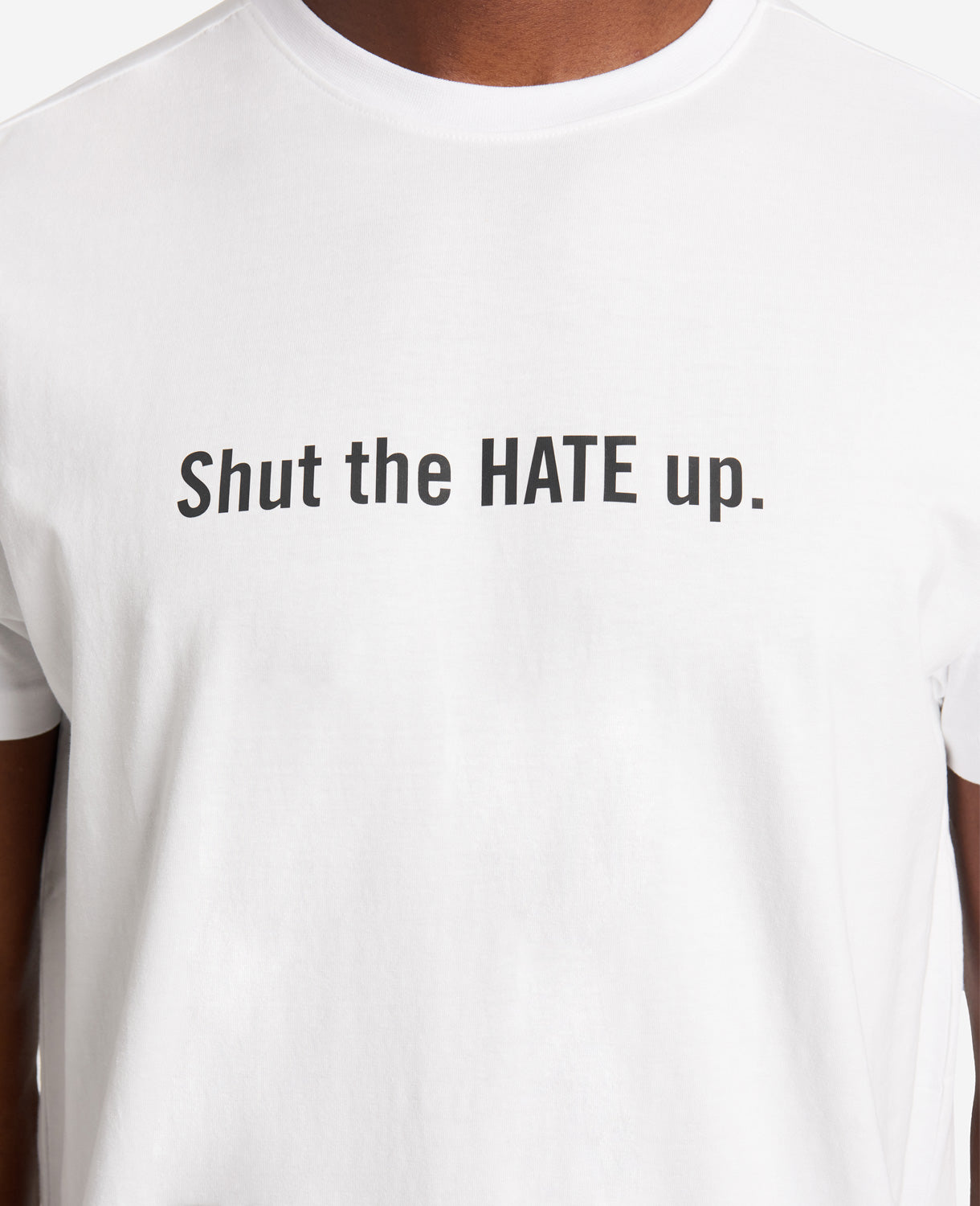 Kenneth Cole Reaction Clothing Site Exclusive! Shut The Hate Up T-Shirt maglietta bianca