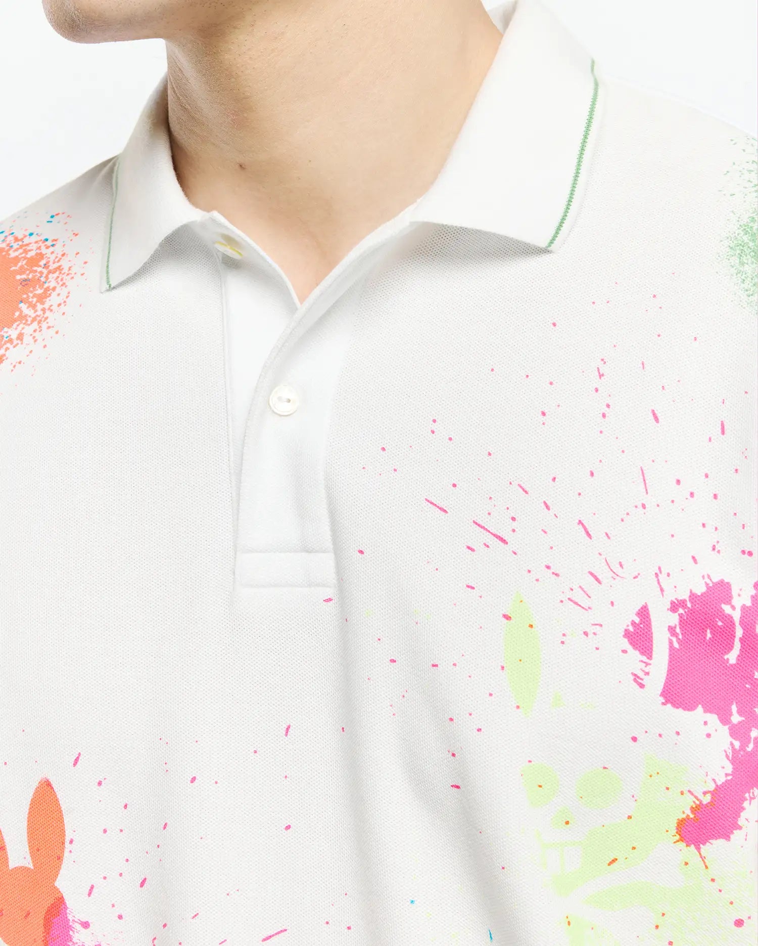 Psycho Bunny Men's Polos Quintin Pique Polo polo bianca cotone Pima ricamato