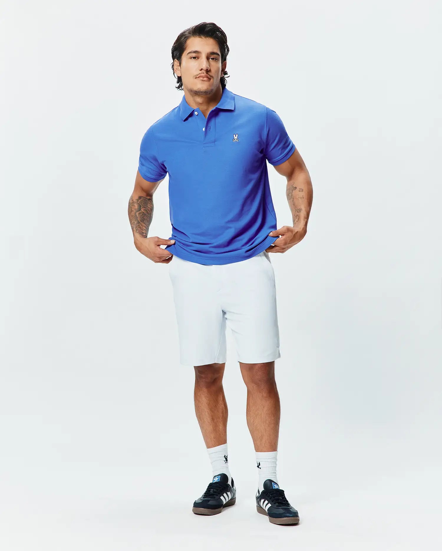 Psycho Bunny Men's Shorts Shiro Twill Short 8 1/2" shorts bianchi 100 White twill