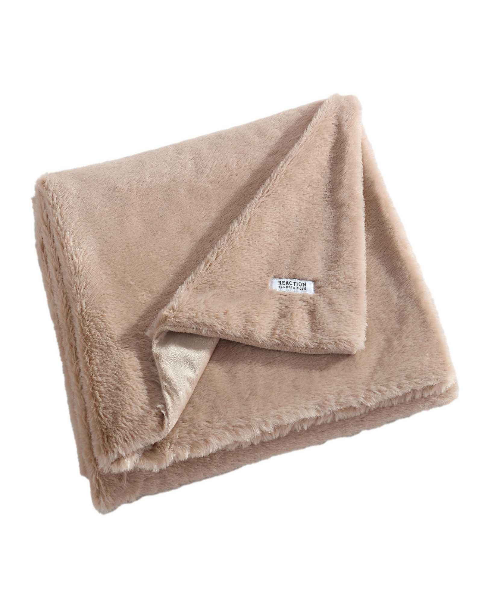 Kenneth Cole Reaction Home & Bedding Faux Fur Solid Throw coperta beige 50 x 70 pollici in pelliccia sintetica