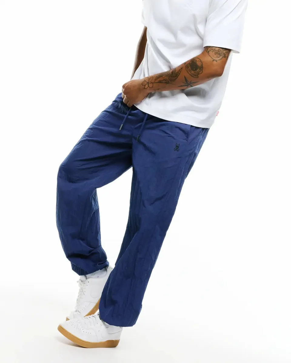 Psycho Bunny Men's Pants Alder Relaxed Fit Nylon Pants pantaloni 499 Twilight Blue