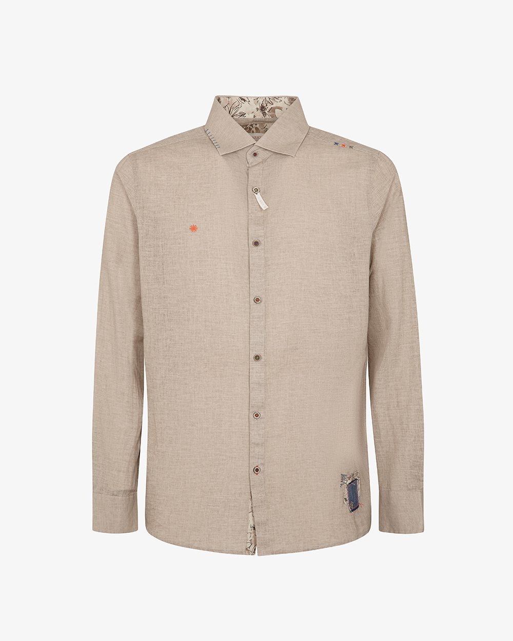 Markup Uomo Camicie Camicia collo francese in lino maltinto