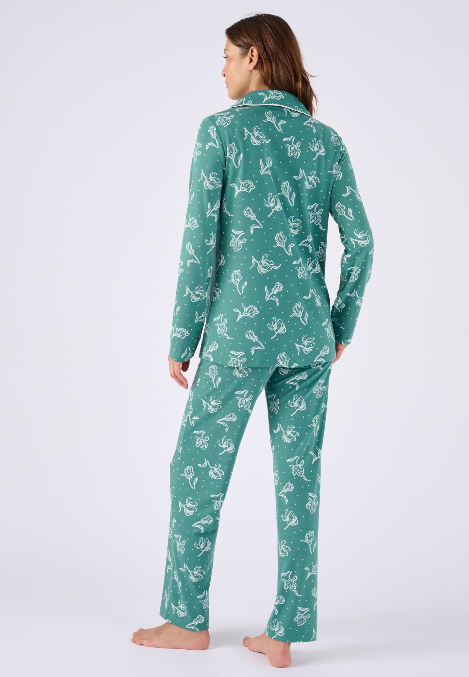 Damart Homewear pigiama da donna verde fiorito