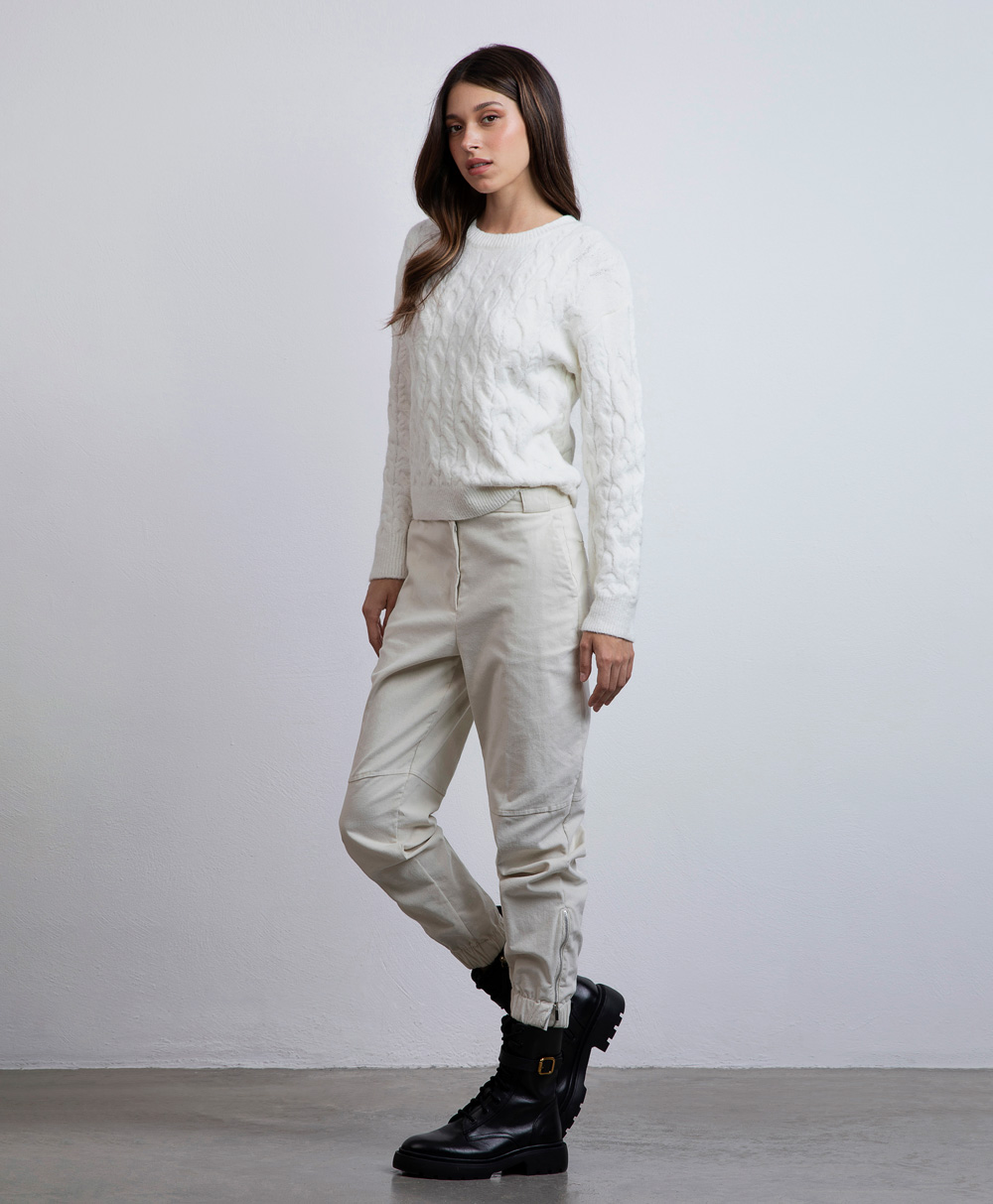 Markup Donna Maglieria Maglia girocollo trecce maglia