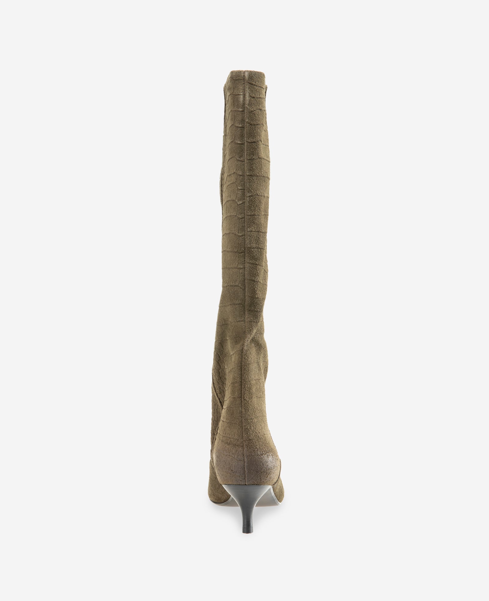 Kenneth Cole Reaction Shoes Brisbane Croco Suede Tall Shaft Boot stivali verdi pelle