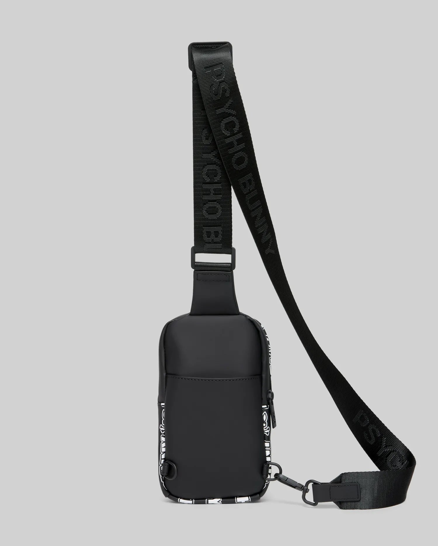 Psycho Bunny Accessories Men's Rubberized Crossbody borsa a tracolla nera O/S