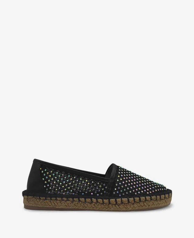 Kenneth Cole Reaction Shoes REACTION Bonne Crystal Mesh Espadrille espadrillas nere con platform