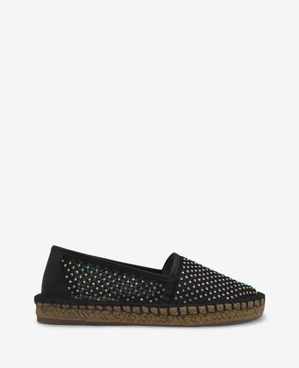 Kenneth Cole Reaction Shoes REACTION Bonne Crystal Mesh Espadrille espadrillas nere con platform