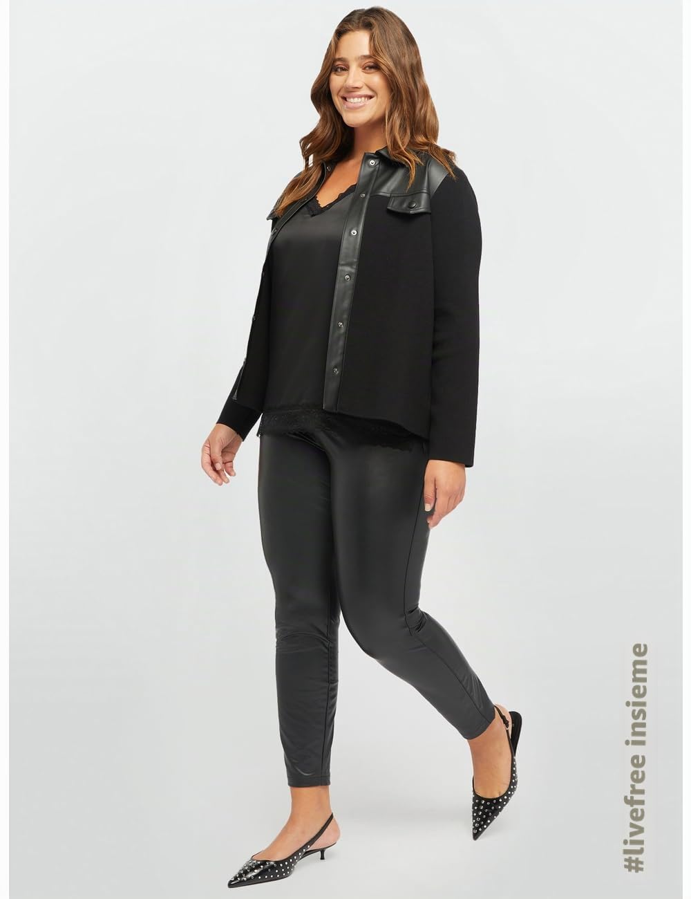 Fiorella Rubino Pantaloni leggings in tessuto lucido