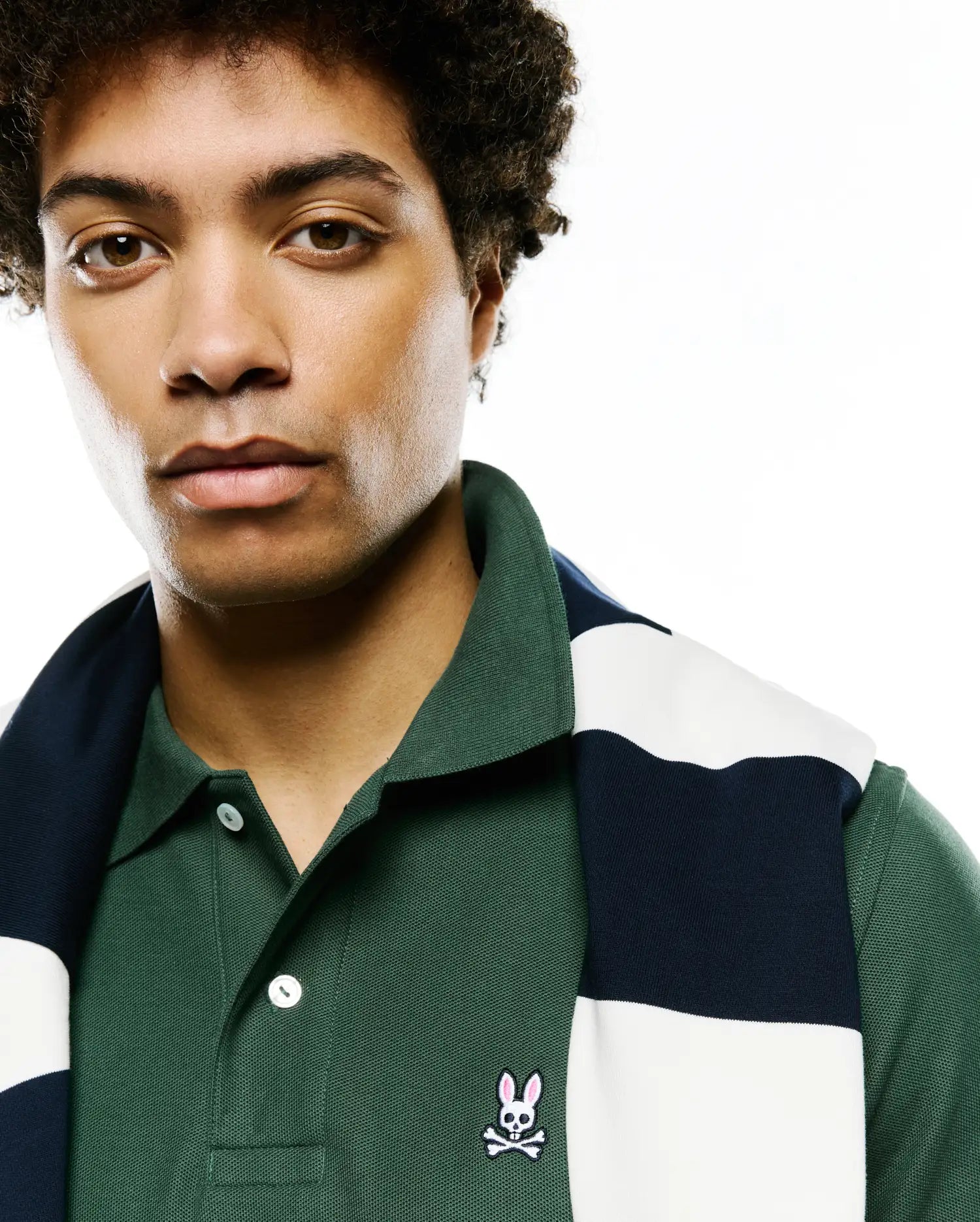 Psycho Bunny Men's Polos Classic Pique Polo B6K001F200 polo verde in piqué