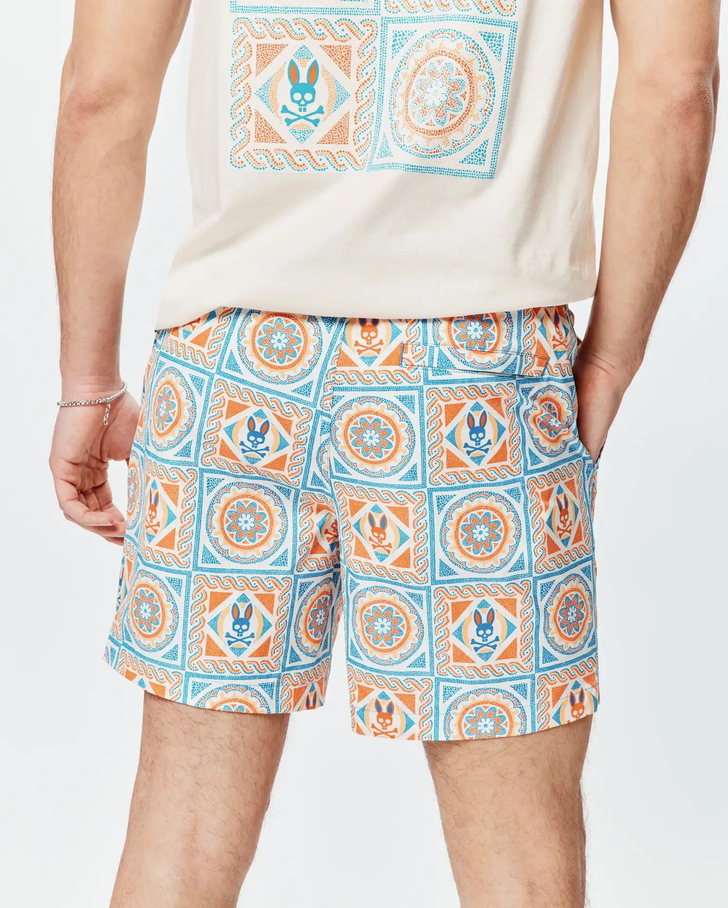 Psycho Bunny Frank Swim Trunk 6" costume blu XXS-XXXL con rete