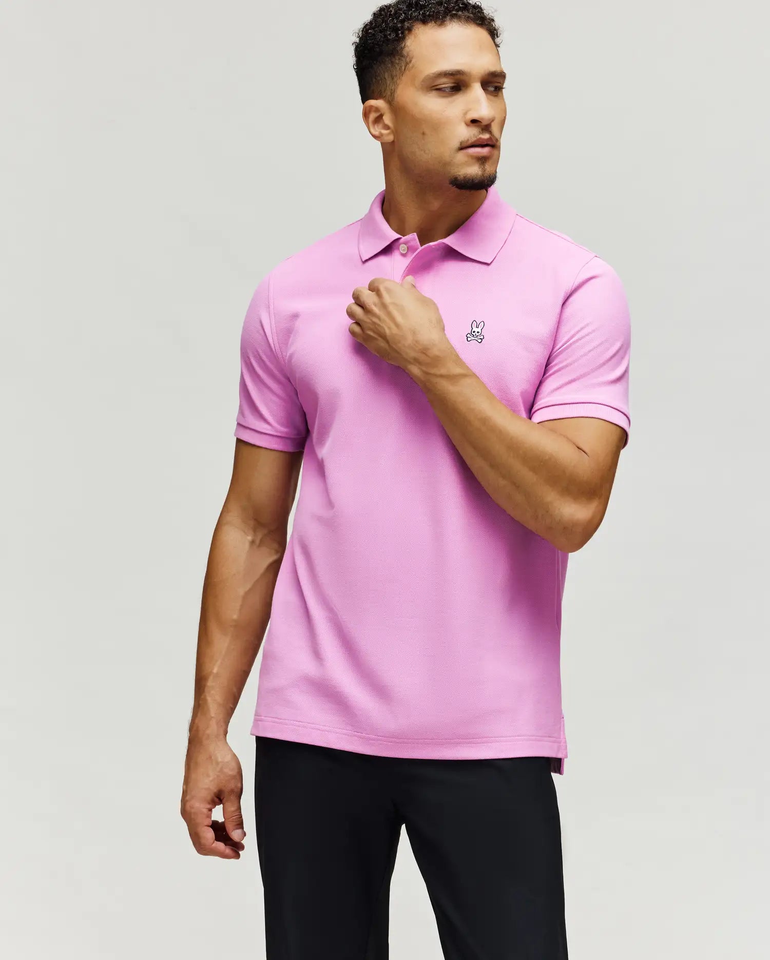 Psycho Bunny Men's Polos B6K001F200 polo Orchid 100% cotone Pima
