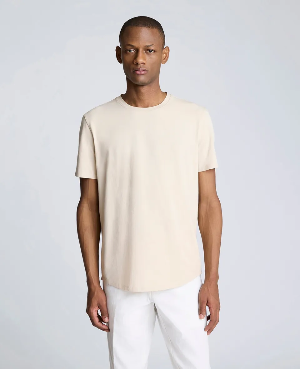 Kenneth Cole Reaction Clothing The Performance Crew Neck T-Shirt maglietta beige elasticizzata