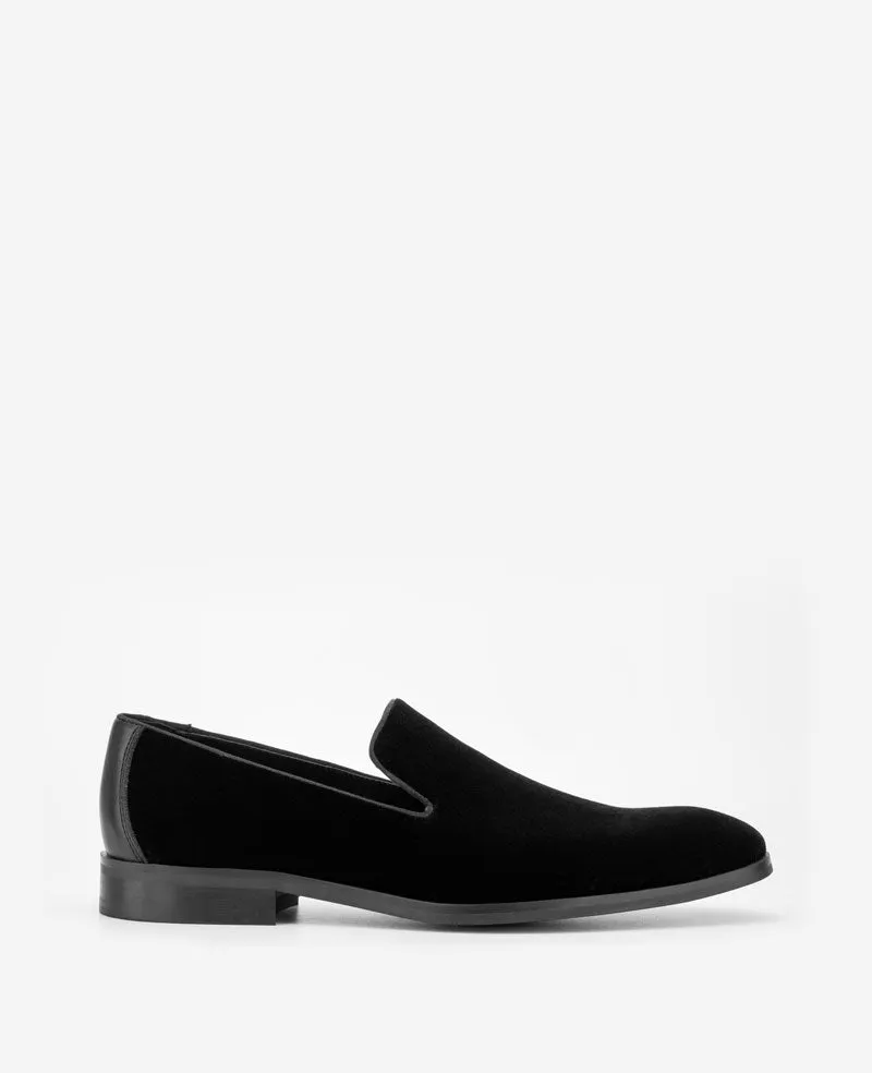 Kenneth Cole Reaction Harry2 Velvet Venetian Loafer mocassini neri in velluto