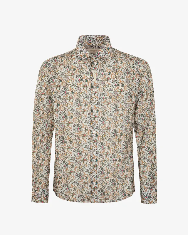 Markup Uomo Camicie Camicia in mussola stampata collo francese camicia
