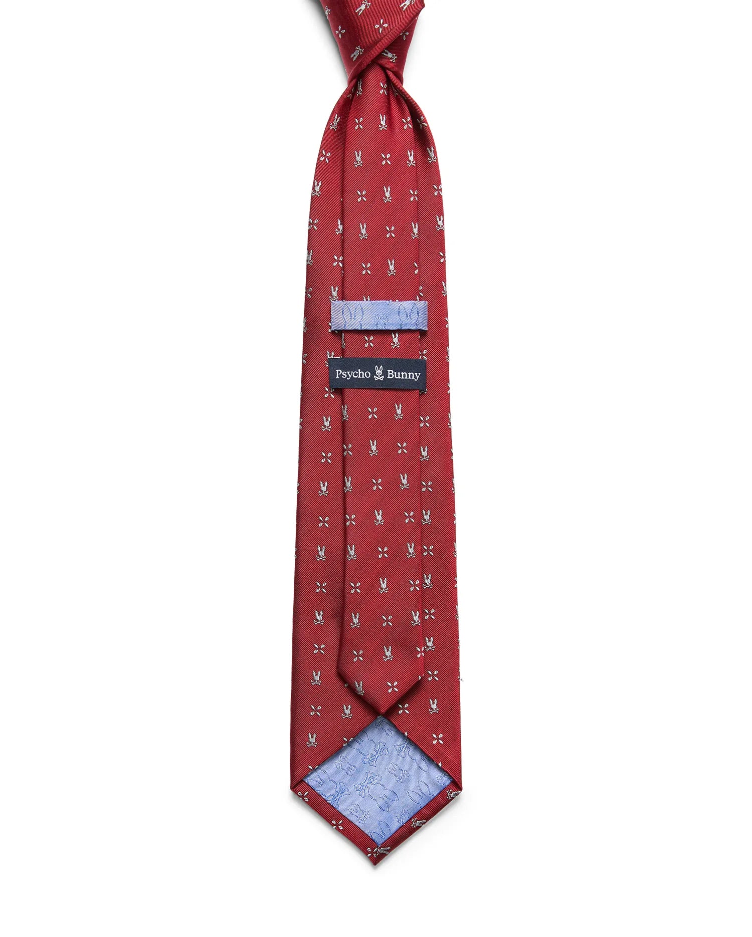 Psycho Bunny Accessories MENS BUNNY NEAT SILK TIE - MO1700033 cravatta rossa in seta
