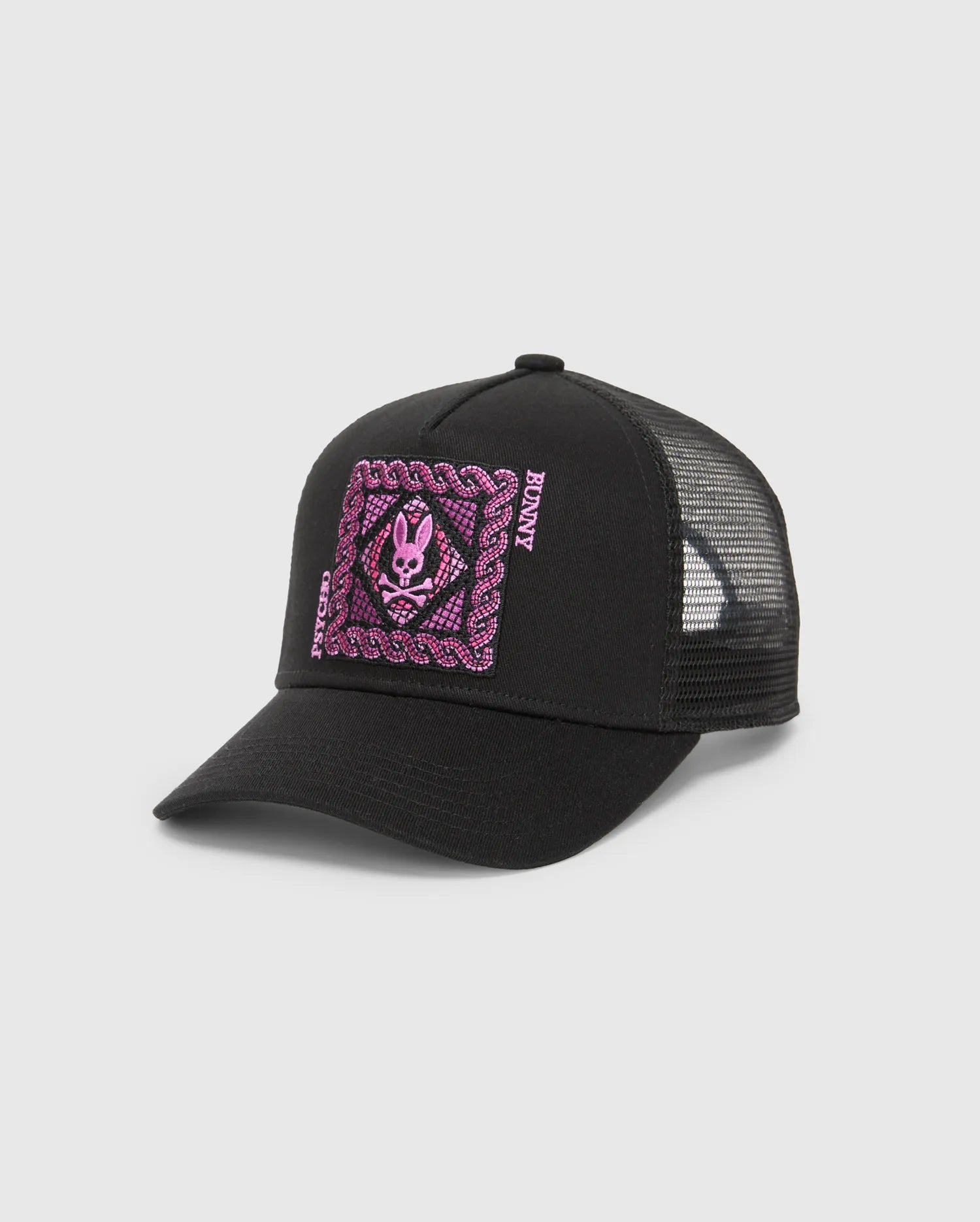 Psycho Bunny Kids Accessories Kids Frank Trucker Cap cappellino nero regolabile