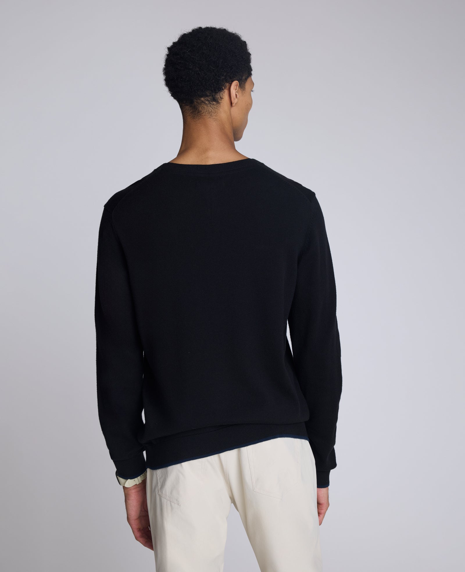 Kenneth Cole Reaction Clothing Crew Neck Sweater with Tipping Details maglione nero