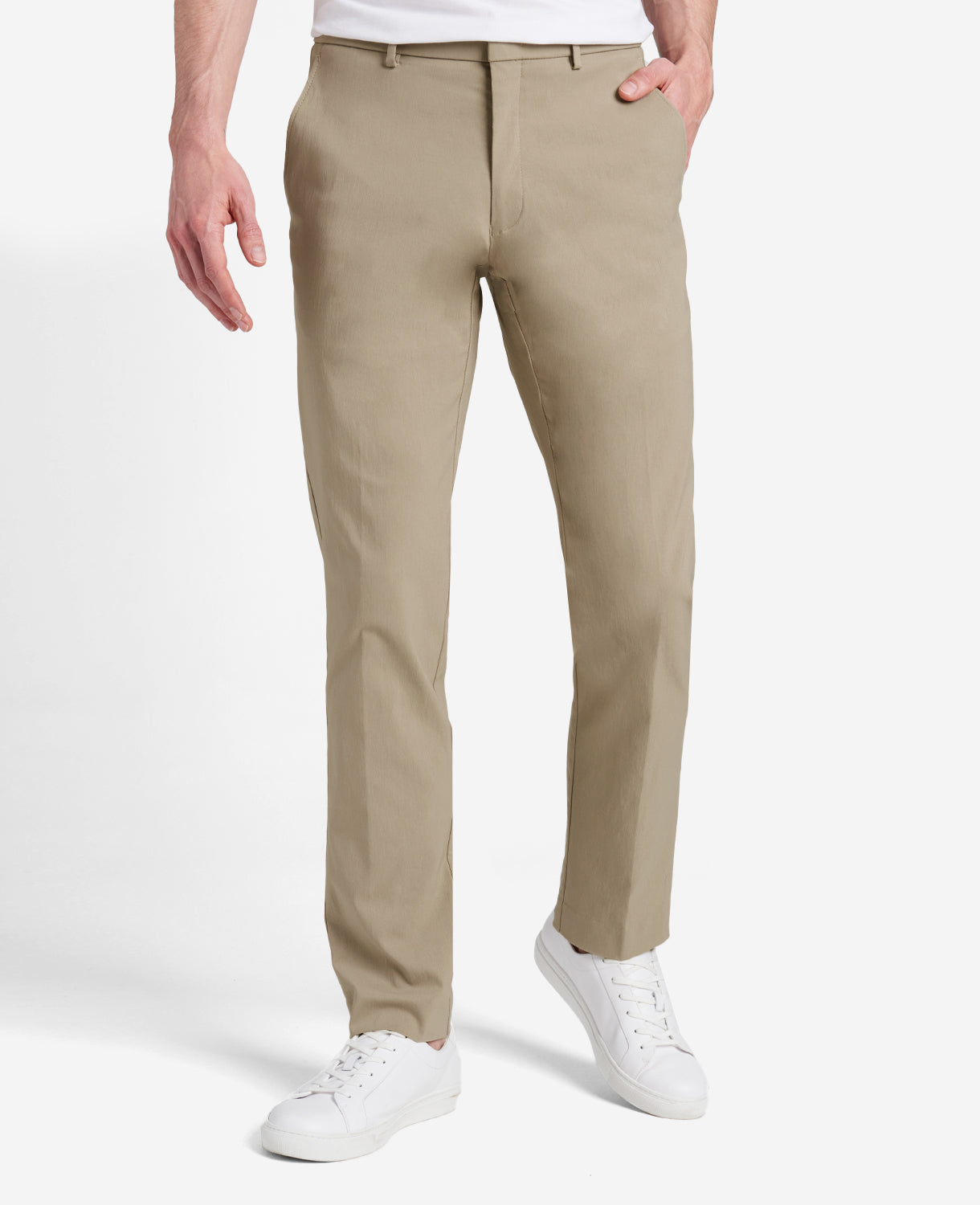 Kenneth Cole Reaction Clothing Stretch Twill Regular-Fit Flex Waistband Pant pantaloni tan
