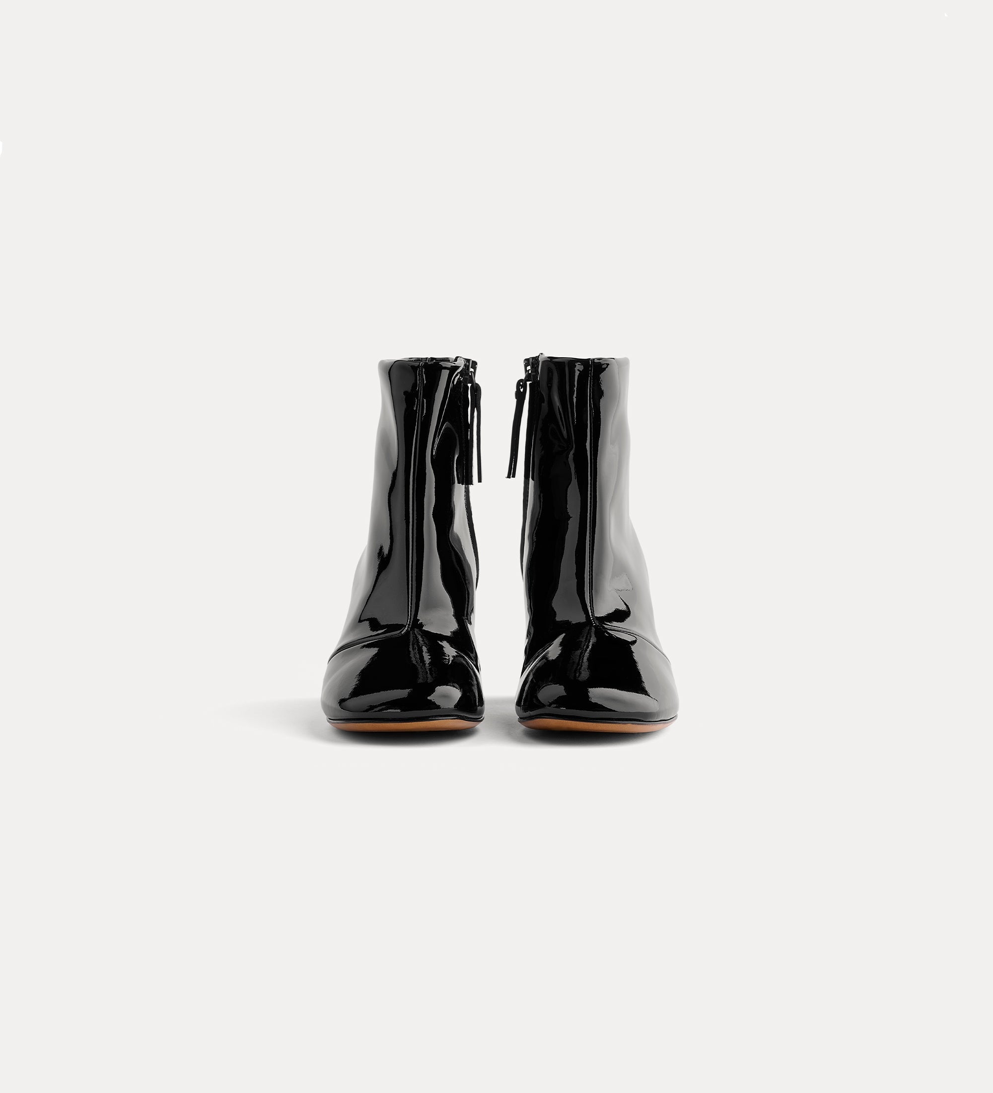 Forte Scarpe My Alma stivaletti in vernice neri con tacco sagomato