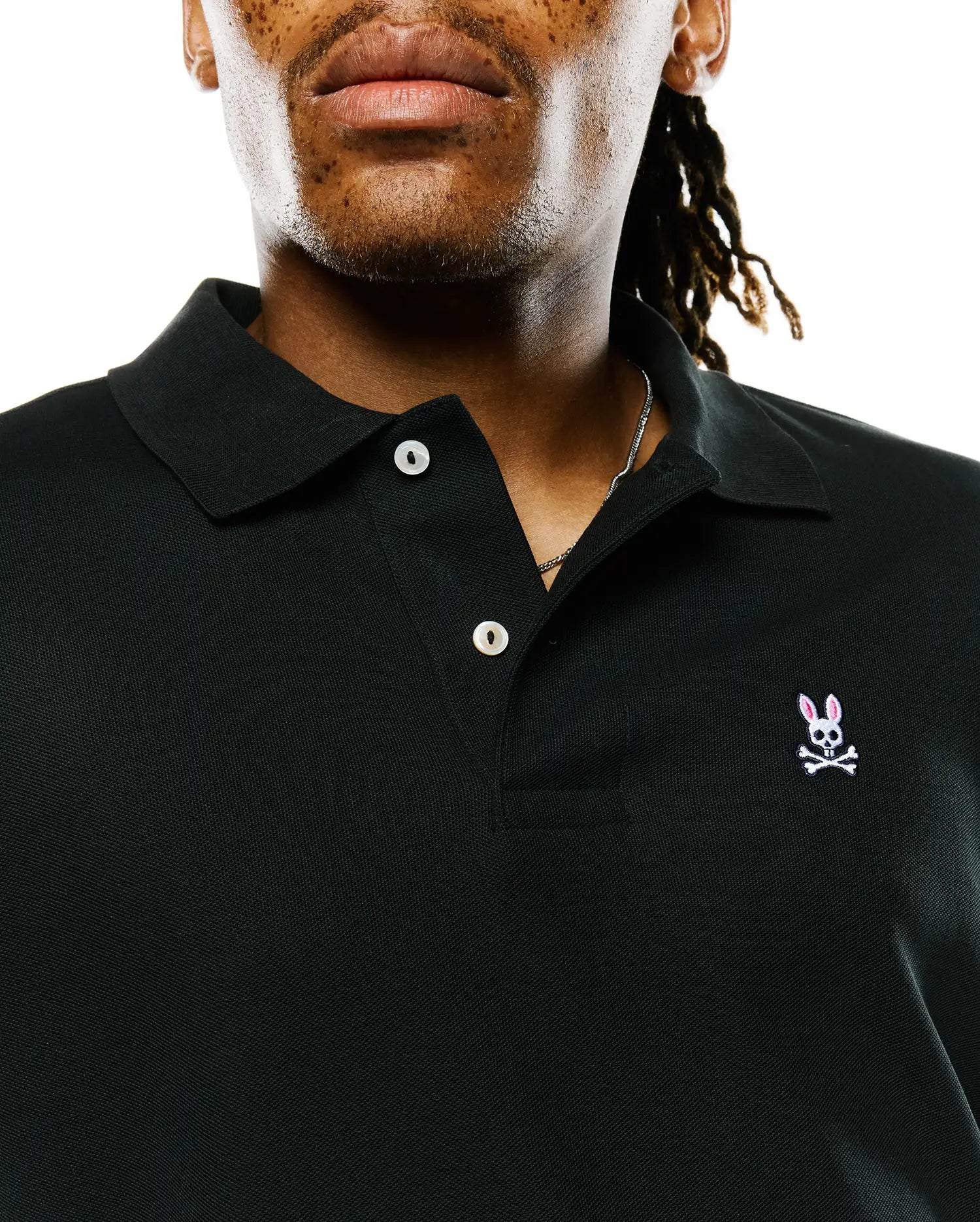 Psycho Bunny Men's Polos Classic Pique Polo Shirt B6K001ARPC polo nera