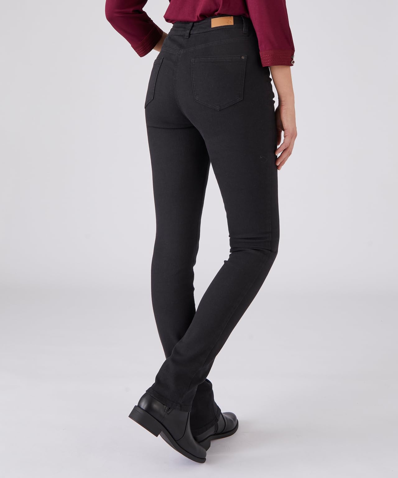 Damart Prêt-à-porter Slim Vita Alta Stretch pantaloni neri 40 aderenti