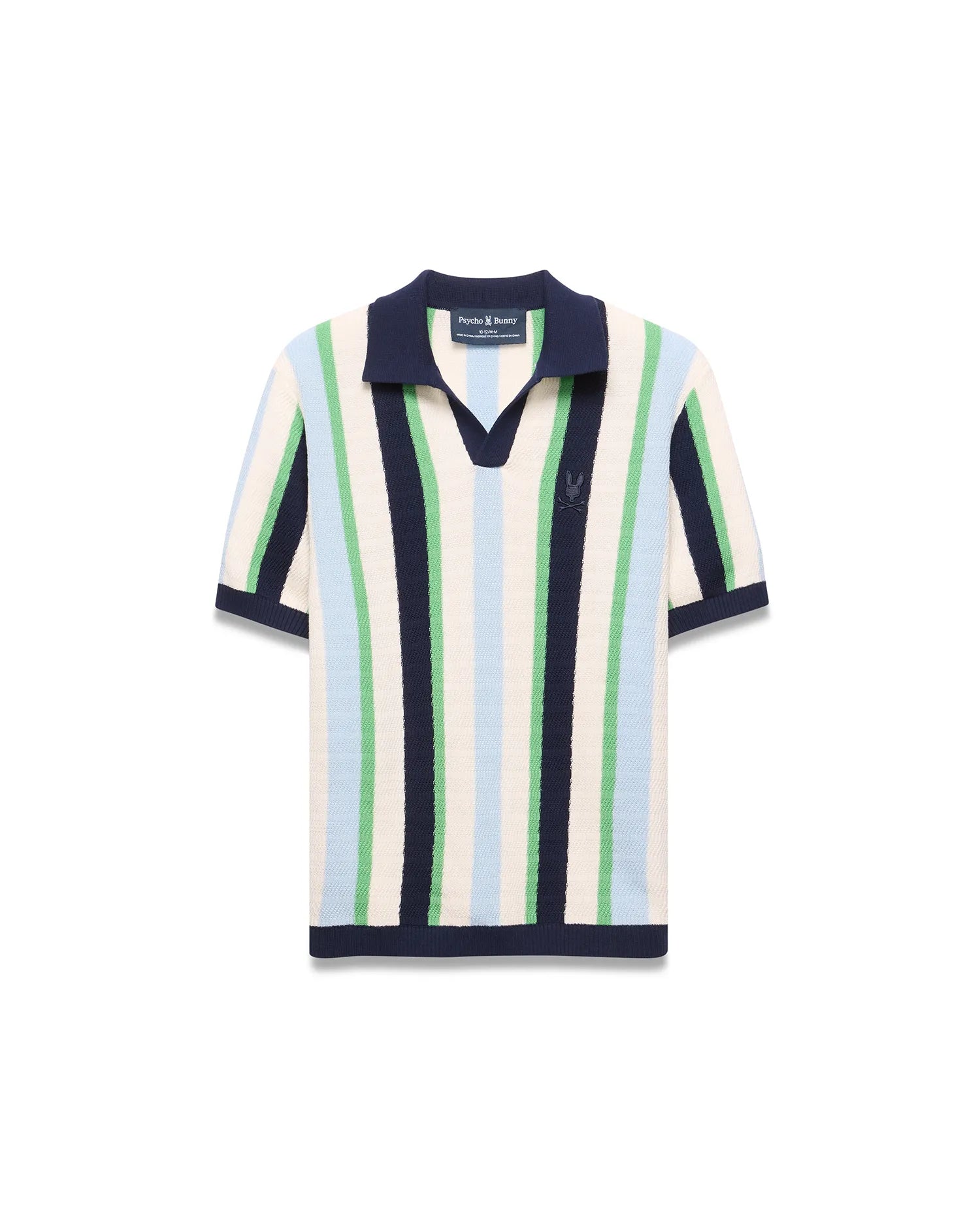Psycho Bunny Kids Polo Shirts Wren Stripe Knit Polo polo 423 blu 100% cotone