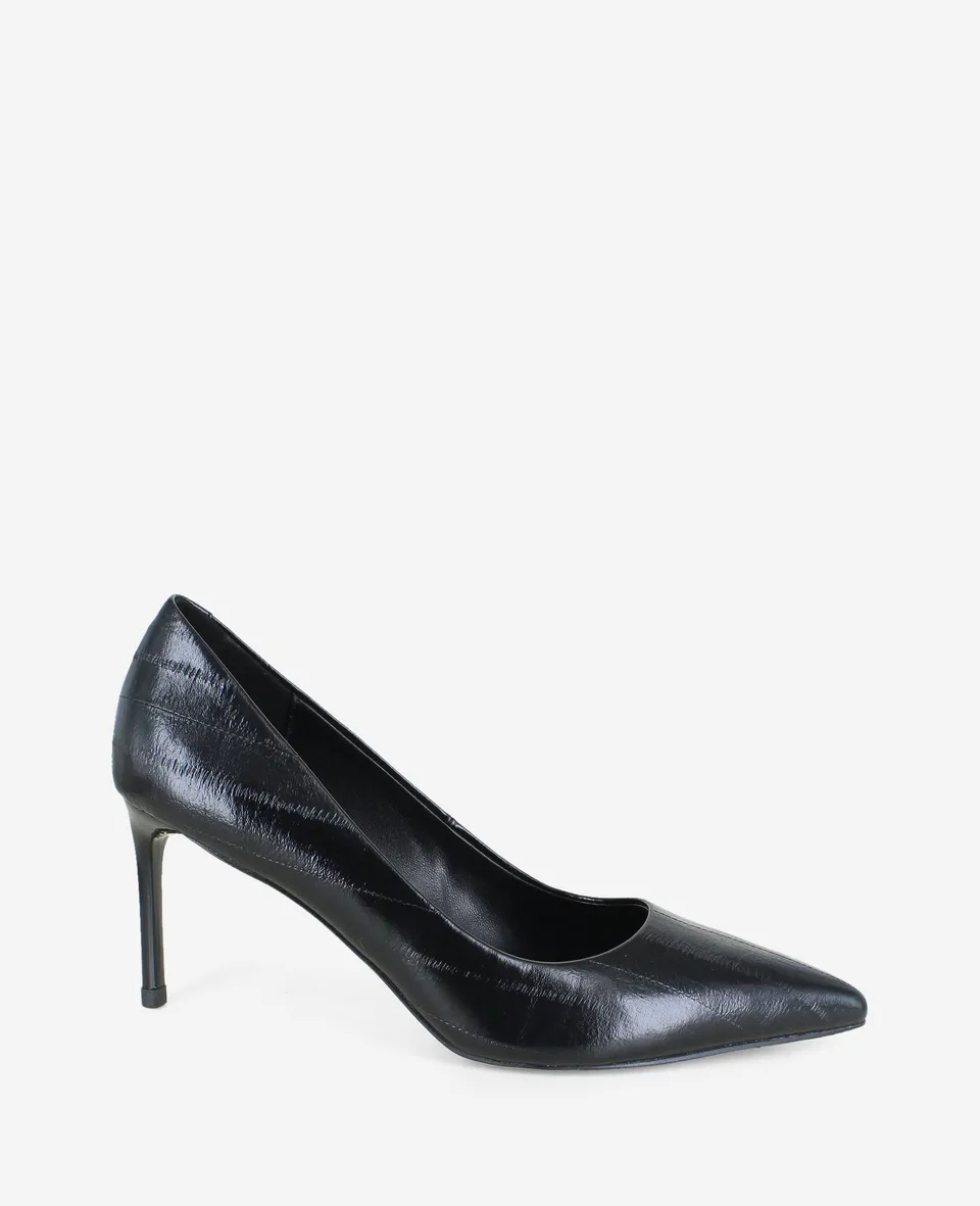 Kenneth Cole Reaction Shoes Perfect Leather Heel décolleté nere pelle