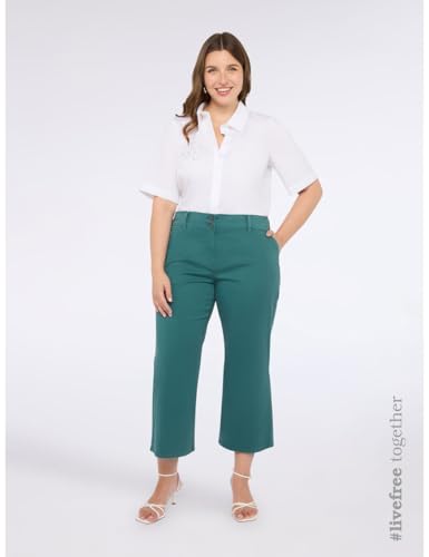 Fiorella Rubino Pantaloni Pantaloni Cropped in Misto Cotone 46 Plus, 48 Plus e 50 Plus