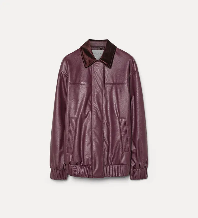 Forte giacche leather-look oversized bomber jacket bomber bordeaux