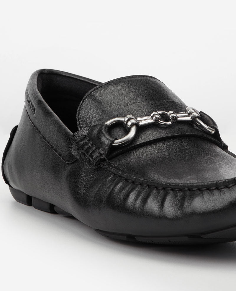 Kenneth Cole Reaction Theme Bit Driver mocassini neri in pelle