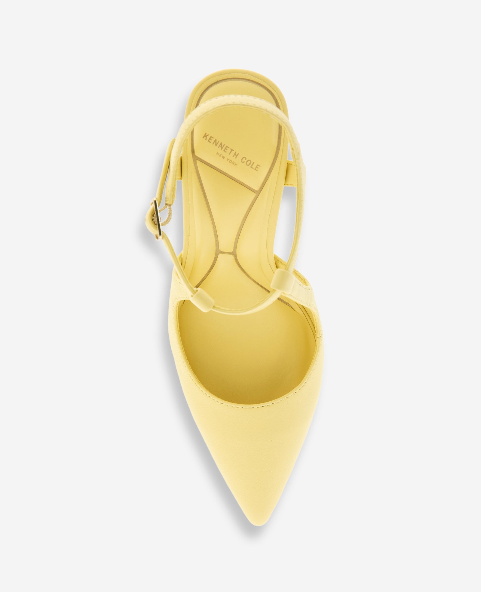 Kenneth Cole Reaction Shoes Romi Leather Ankle Slingback décolleté giallo burro