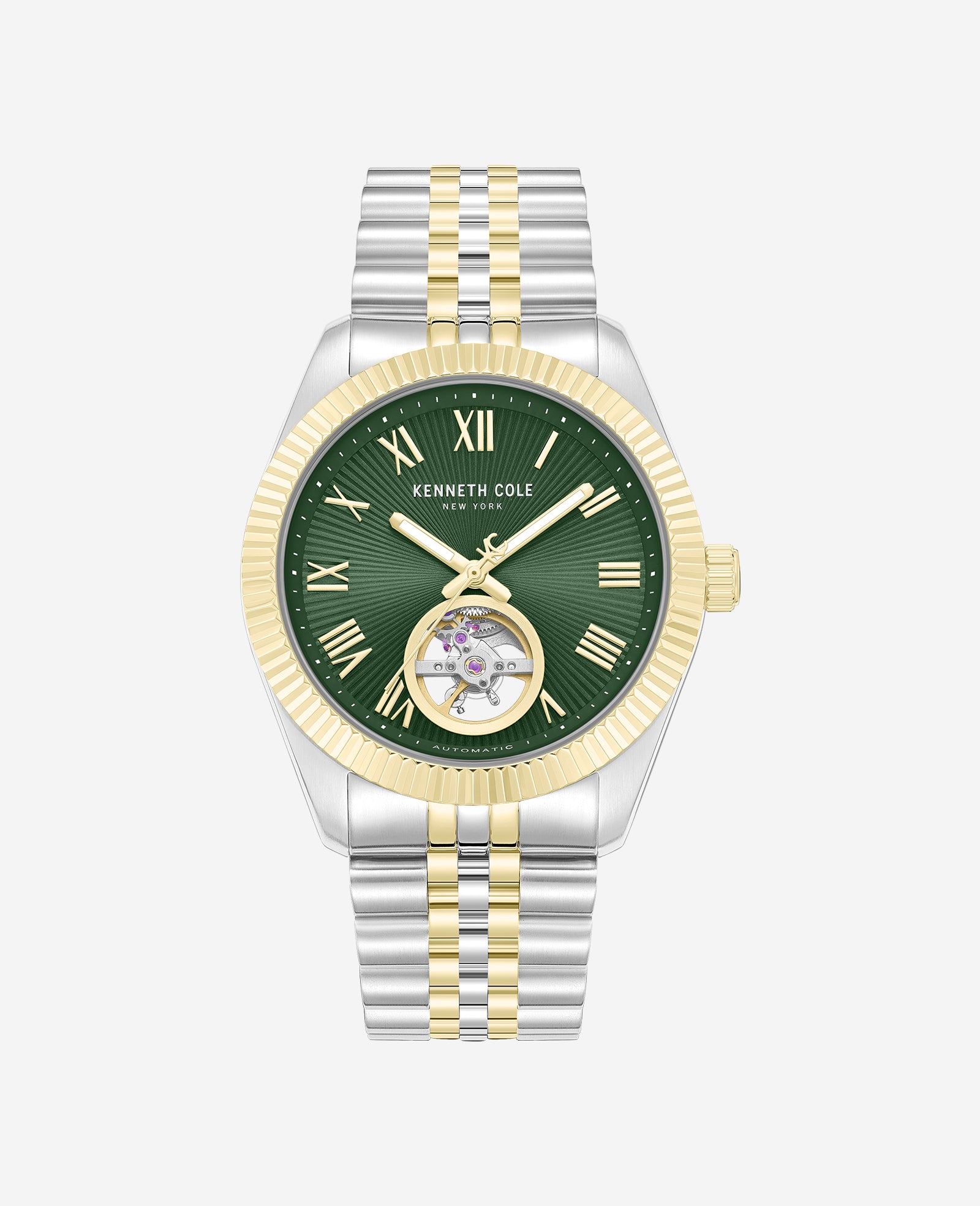 Kenneth Cole Reaction Watches Open Heart Automatic Bracelet Watch orologio automatico verde