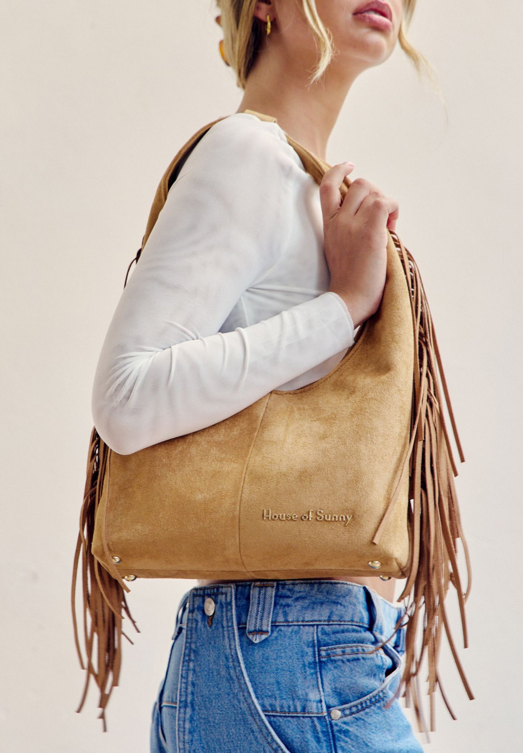 House Of Sunny Womens Bags TASSEL FRINGE SLING BAG borsa tracolla frange