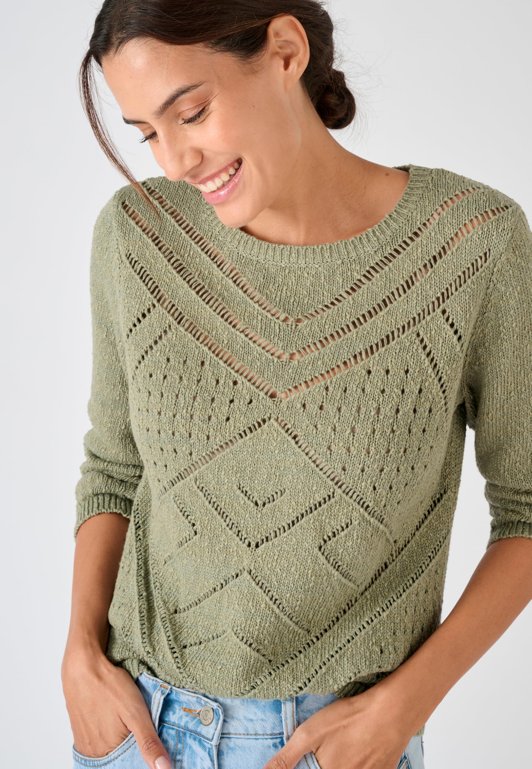 Damart Prêt-à-porter Maglia traforata puro cotone 38-40 donna