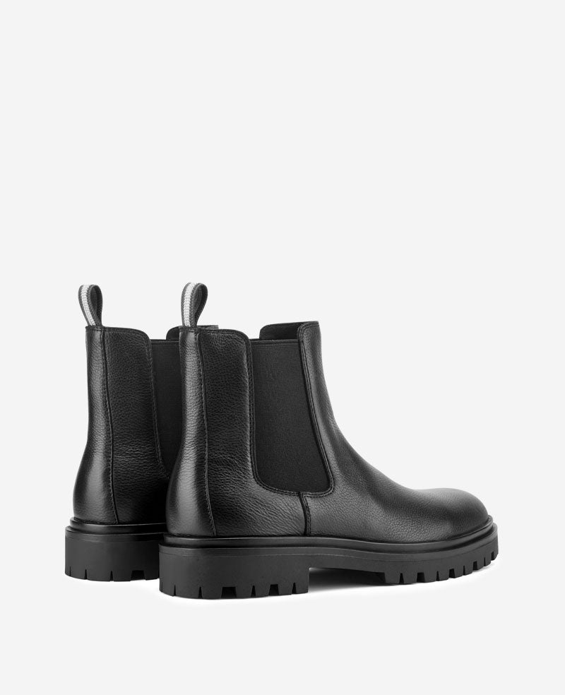 Kenneth Cole Reaction Baylin Lug Sole Chelsea Boot stivaletti neri 7M in pelle