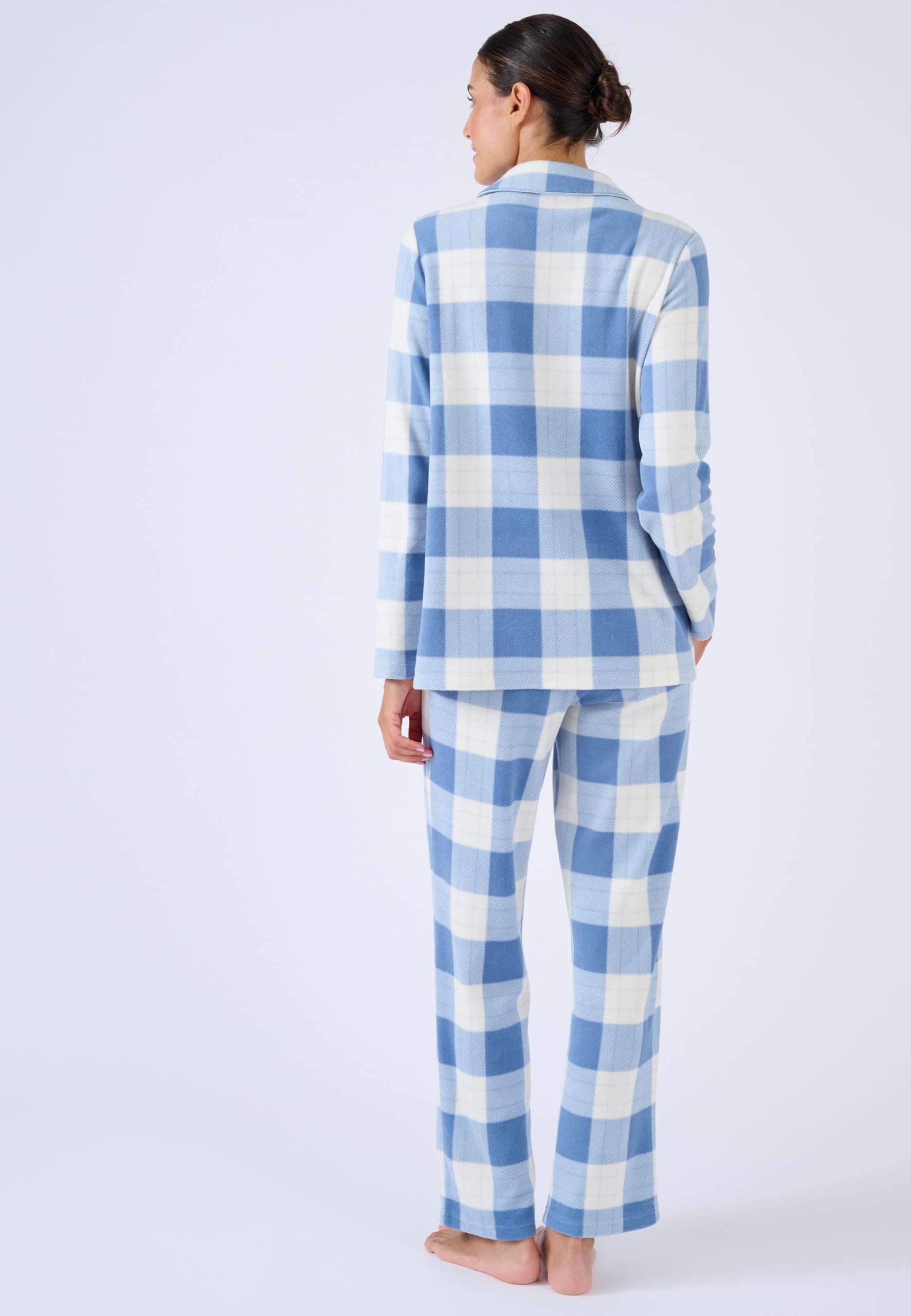 Damart Homewear Pigiama termico in pile blu stampato