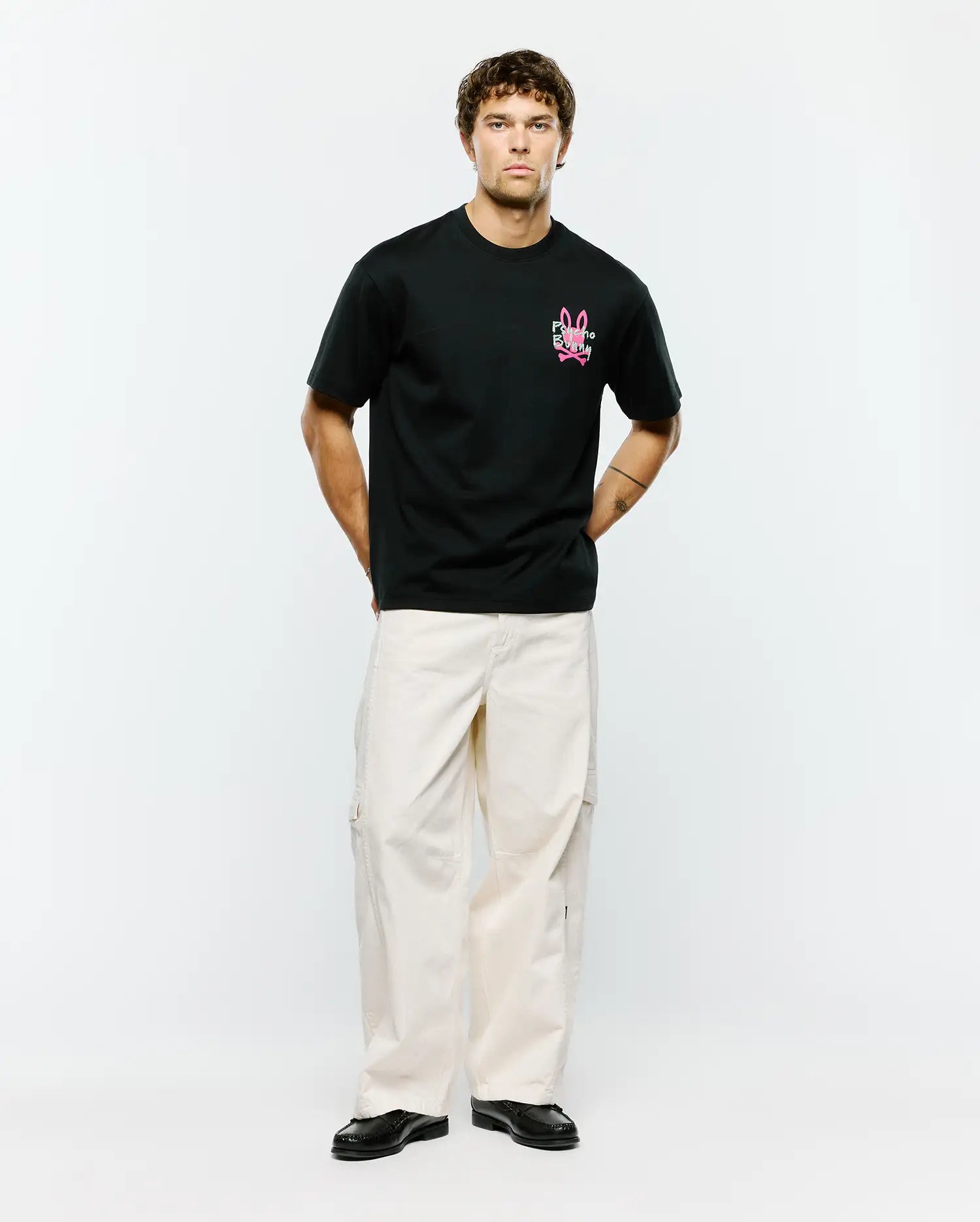 Psycho Bunny Men's Tees MENS DUNCAN OVERSIZED TEE - MT0200311 t-shirt nera
