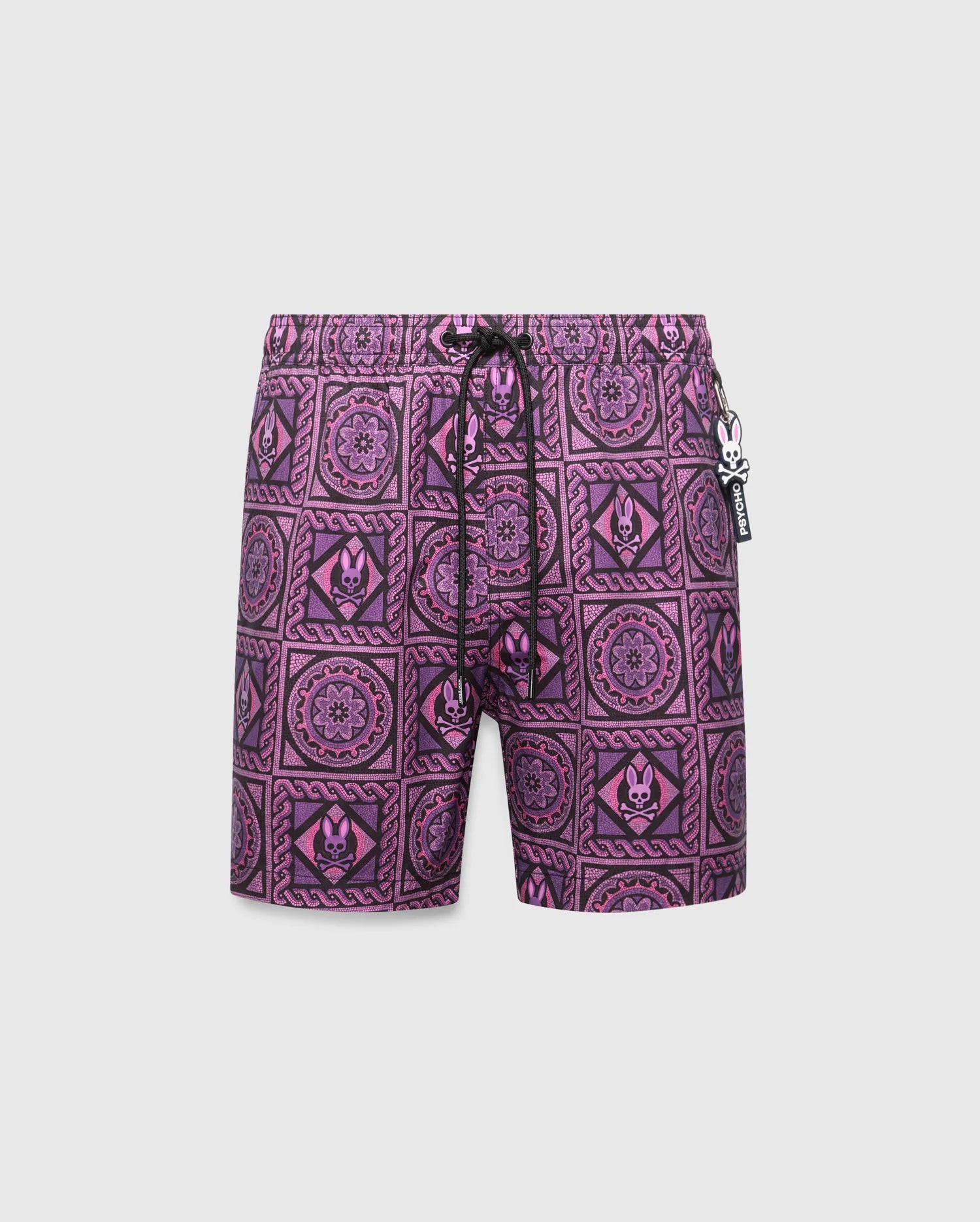Psycho Bunny Men's Swimwear Frank Swim Trunk 6" MB1000081 costume nero