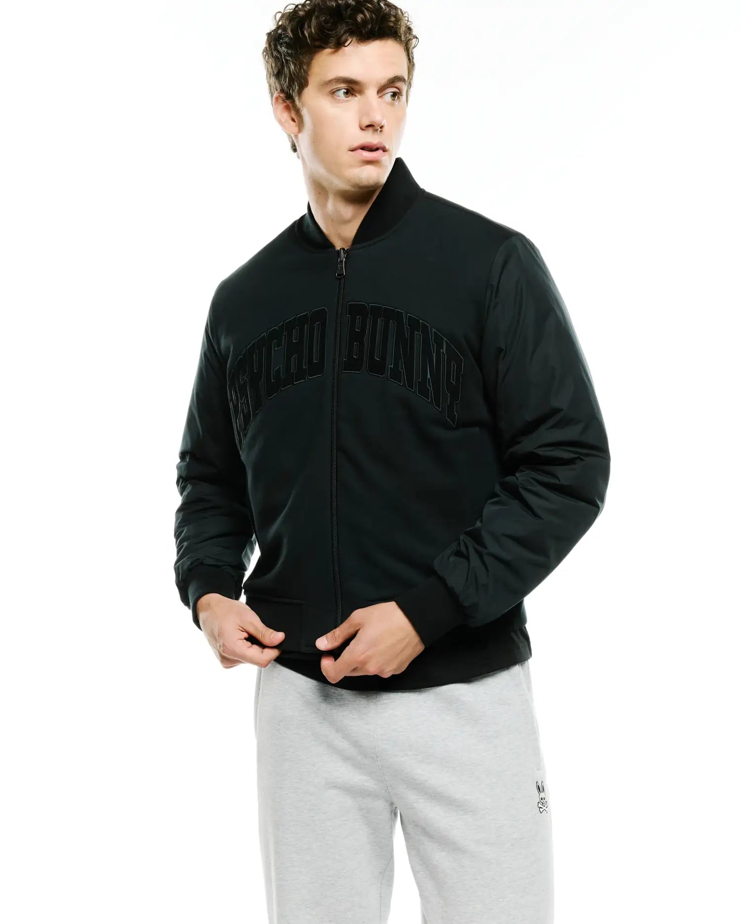 Psycho Bunny Jackets Men's Joaquin Bomber reversibile nero