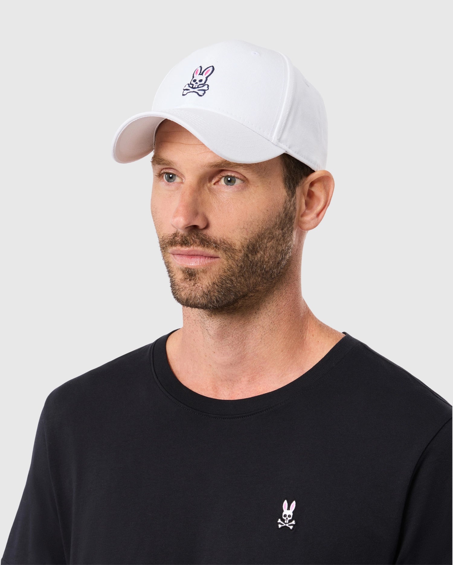 Psycho Bunny Accessories B6A816A1HT cappellino baseball bianco cotone