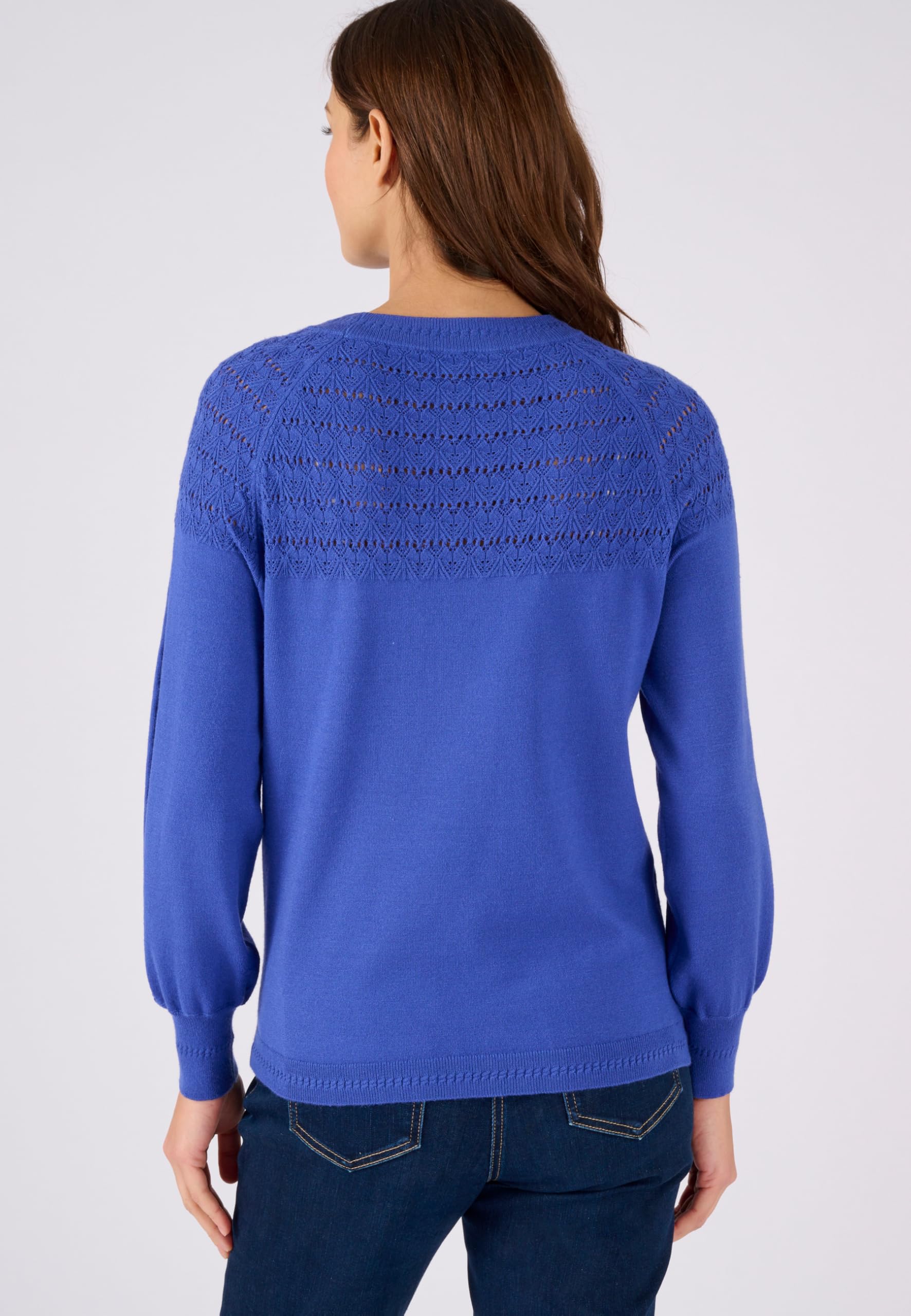 Damart Prêt-à-porter maglione da donna blu oltremare in maglia sottile