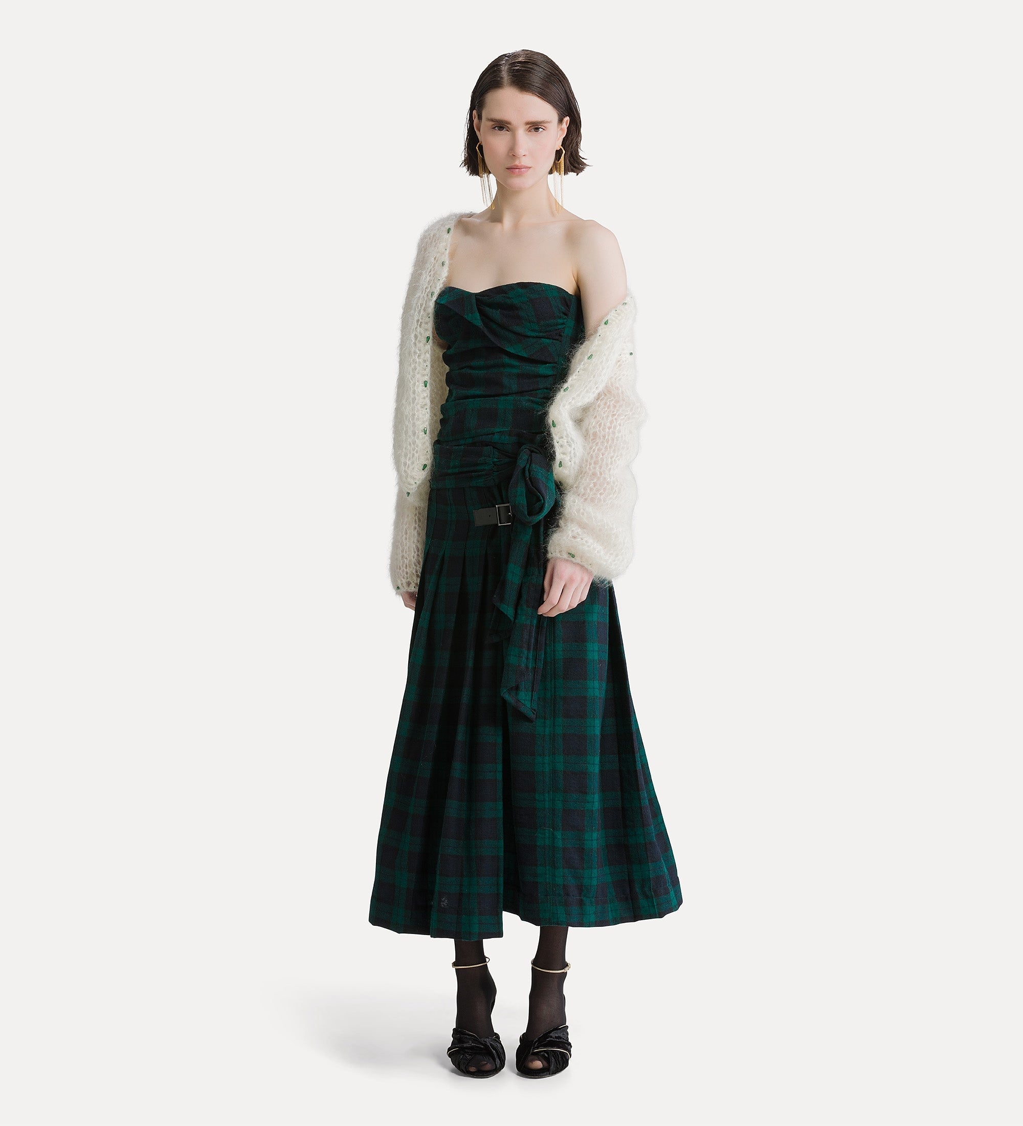 Forte cardigan in misto mohair fatto a mano avorio