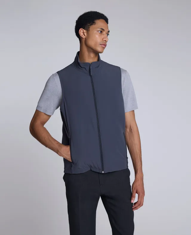 Kenneth Cole Reaction Clothing Mixed Media Vest gilet imbottito grigio