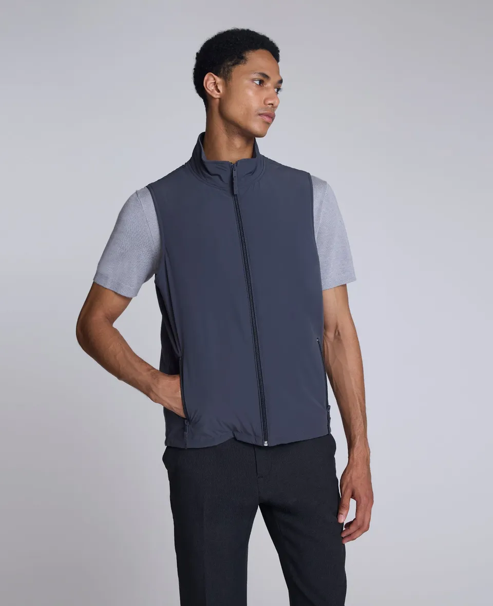 Kenneth Cole Reaction Clothing Mixed Media Vest gilet imbottito grigio