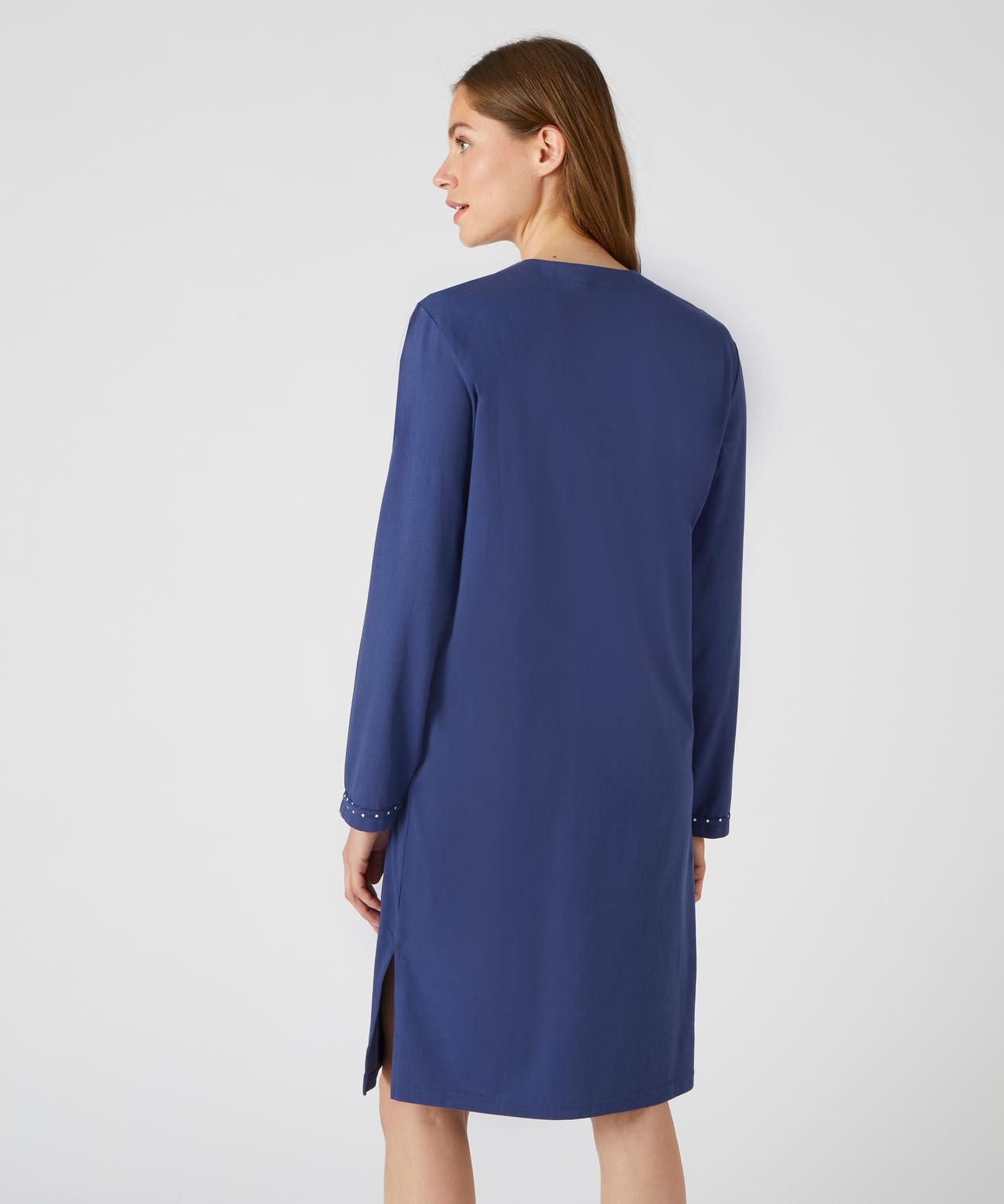 Damart Homewear Camicia da notte maniche lunghe jersey blu notte XS