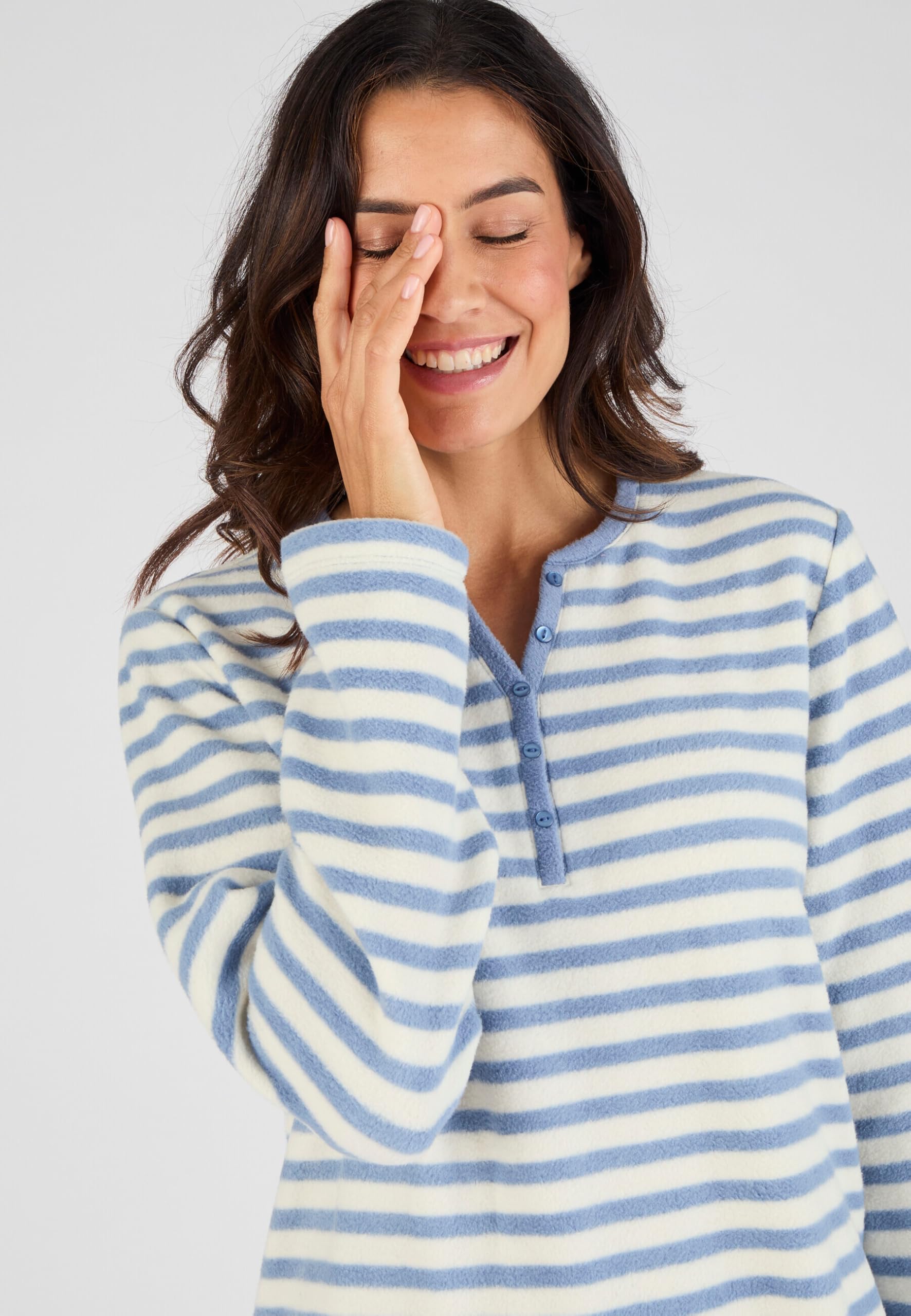 Damart Homewear Thermolactyl camicia da notte a righe