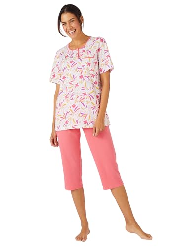 Damart Homewear Pyjacourt Maglia Grafica Puro Cotone pettinato Donna pigiama corto donna in cotone