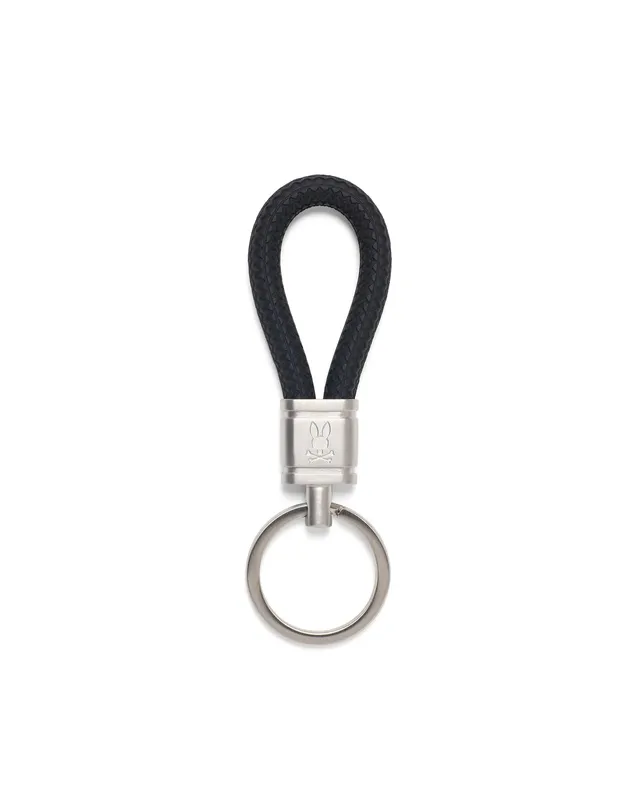 Psycho Bunny Accessories Textured Silicone Keychain MO2400167 portachiavi nero